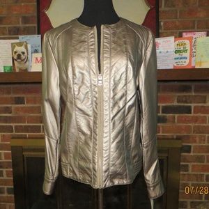Charter Club Gold Faux leather jacket